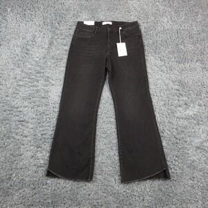 VERVET Jeans Womens 32 Black Mid Rise Super Soft Crop Flare 30x26.5* V3730BK